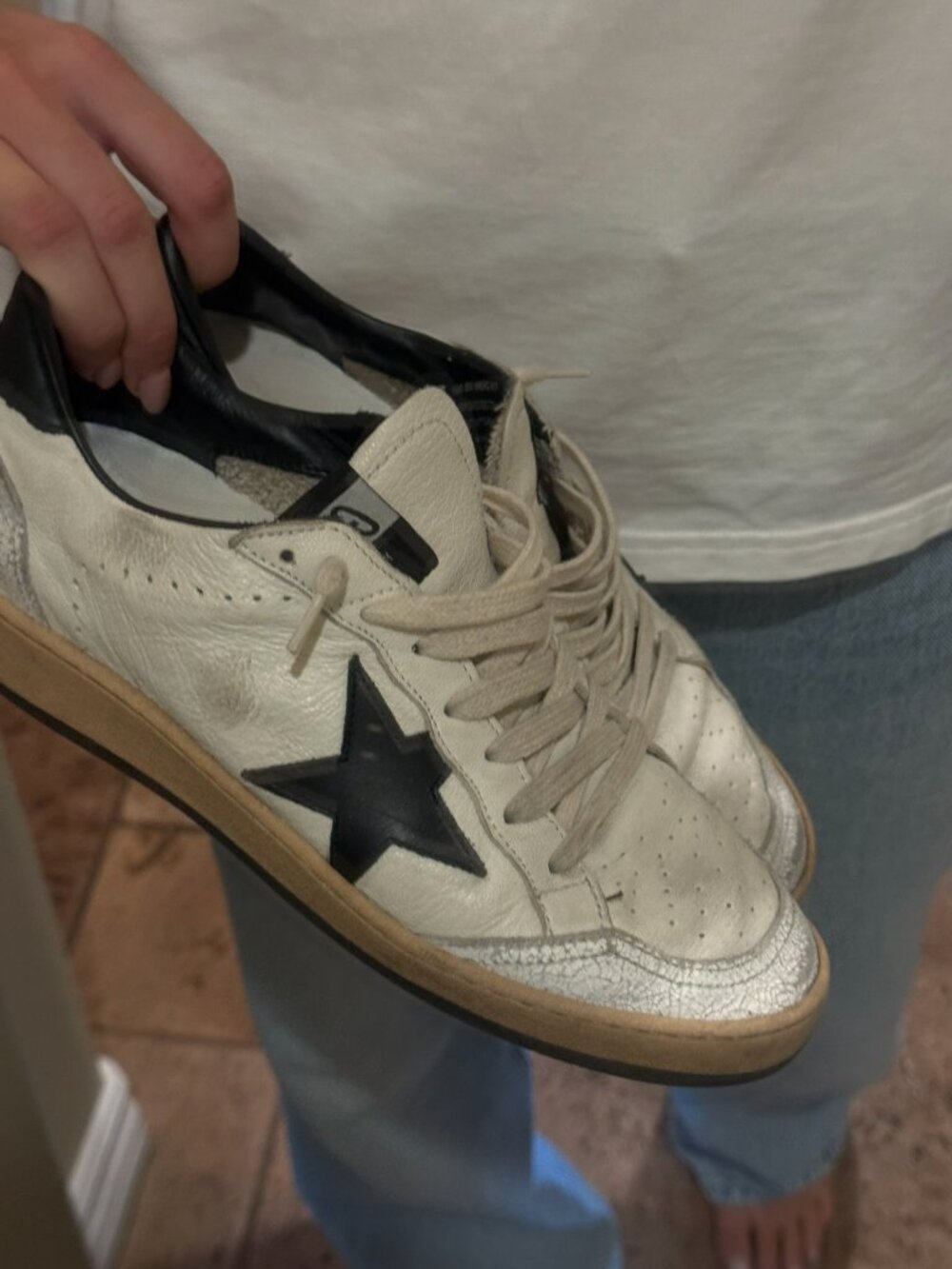 Golden Goose Ball Star Sneakers with black star